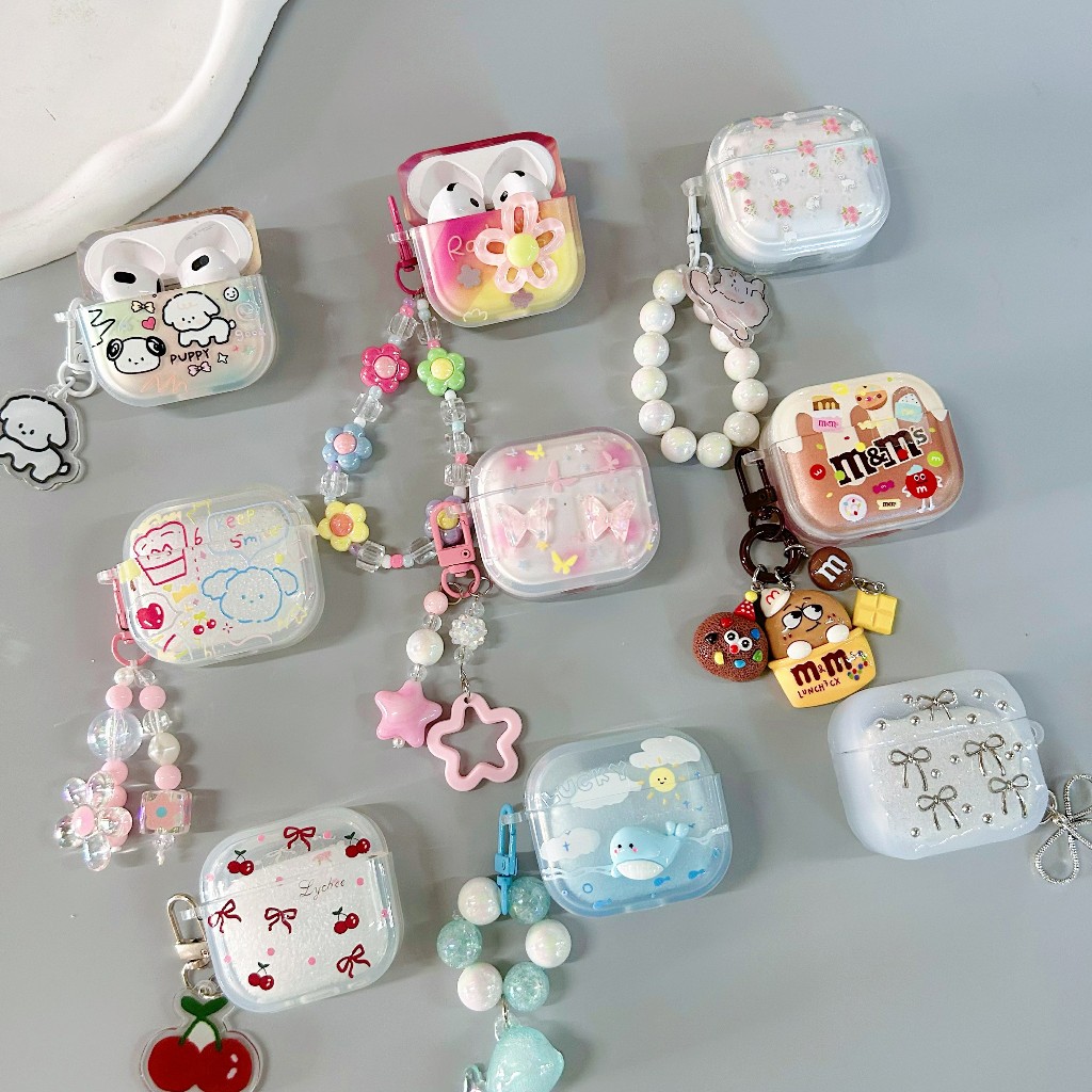 เคสหูฟัง Airpods4 ยี่สิบสองสไตล์ เคสใสการ์ตูนนูน Airpods เคสหูฟังบลูทูธ เคสหูฟังไร้สาย 1 2 pro gen g