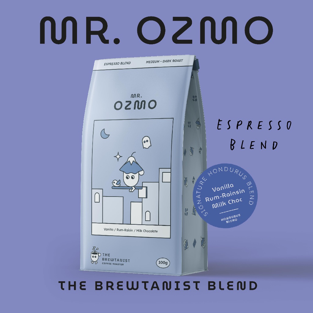 (New Packaging ! ) เมล็ดกาแฟคั่ว Espresso โทนวิสกี้ รัม-เรซิ่น Brewtanist Blend | MR. OZMO