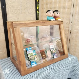 ส่งฟรี ส่งด่วน ตู้ขนมกลางไม้สัก4D.กดสั่งครั้งละ 1 มีบานเลื่อน 57 * 32 * 41 ซมหนัก 9 กิโลกรัม