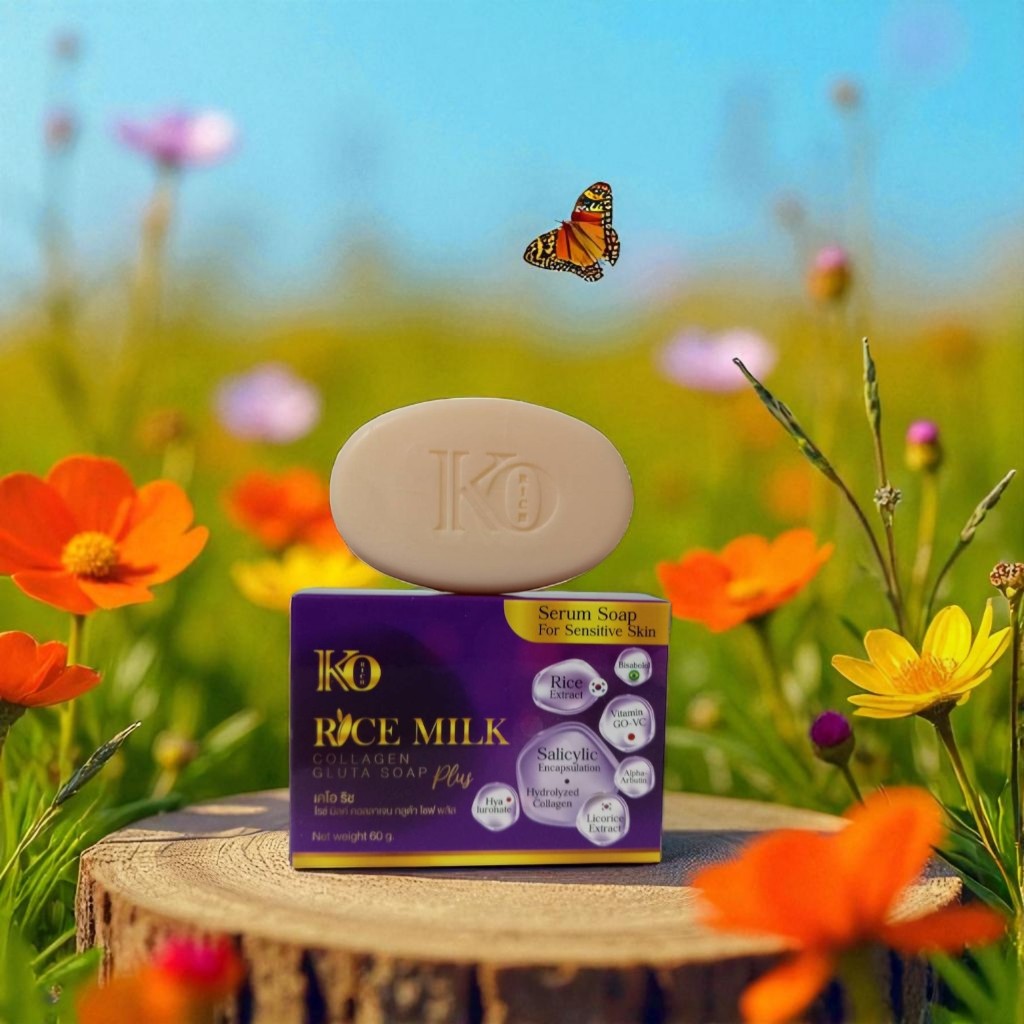 เคโอ ริช ไรซ์ มิลค์ คอลลาเจน กลูต้า โซฟ พลัส✨สำหรับผิวหน้า✨ KO RICH Rice Milk Collagen Gluta Soap