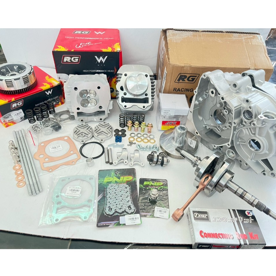 ชุดKit ลูก57 ลูก59 แคร้ง งานRG พร้อม เสื้อสูบ+ฝาสูบ งานRG 4วาล์ว วาล์ว 18/21 19/22 ชัก5 ชัก7 ครบชุด 