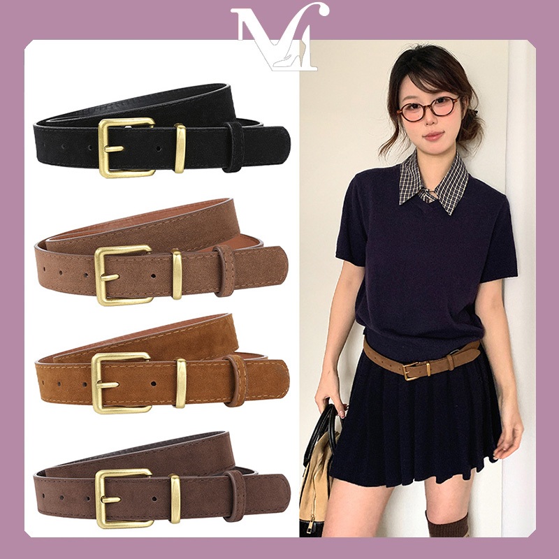 เข็มขัดแฟชั่นเรียบง่าย [พร้อมส่งจากไทย] การออกแบบย้อนยุคแบบฝรั่งเศส คุณภาพสูง เข็มขัดสูทแฟชั่น ทรงฮิต มีให้เลือก 4 สี