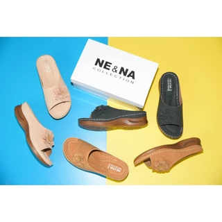 รองเท้าผู้หญิงเเบบเเตะสวมส้นสูงปานกลาง No. FD-670 NE&NA Collection Shoes