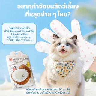 yoyopet : ถุงมือสปา ถุงมืออาบน้ำแห้งสัตว์เลี้ยง นวดผ่อนคลาย สะอาดง่าย ทิชชู่เปียก กลิ่นหอม ดูแลขน