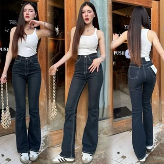 919 jeans🌵กางเกงยีนส์ขาม้า เอวสูง ผ้าลีวาย เนื้อผ้ายืด กางเกงยีนส์ผู้หญิง