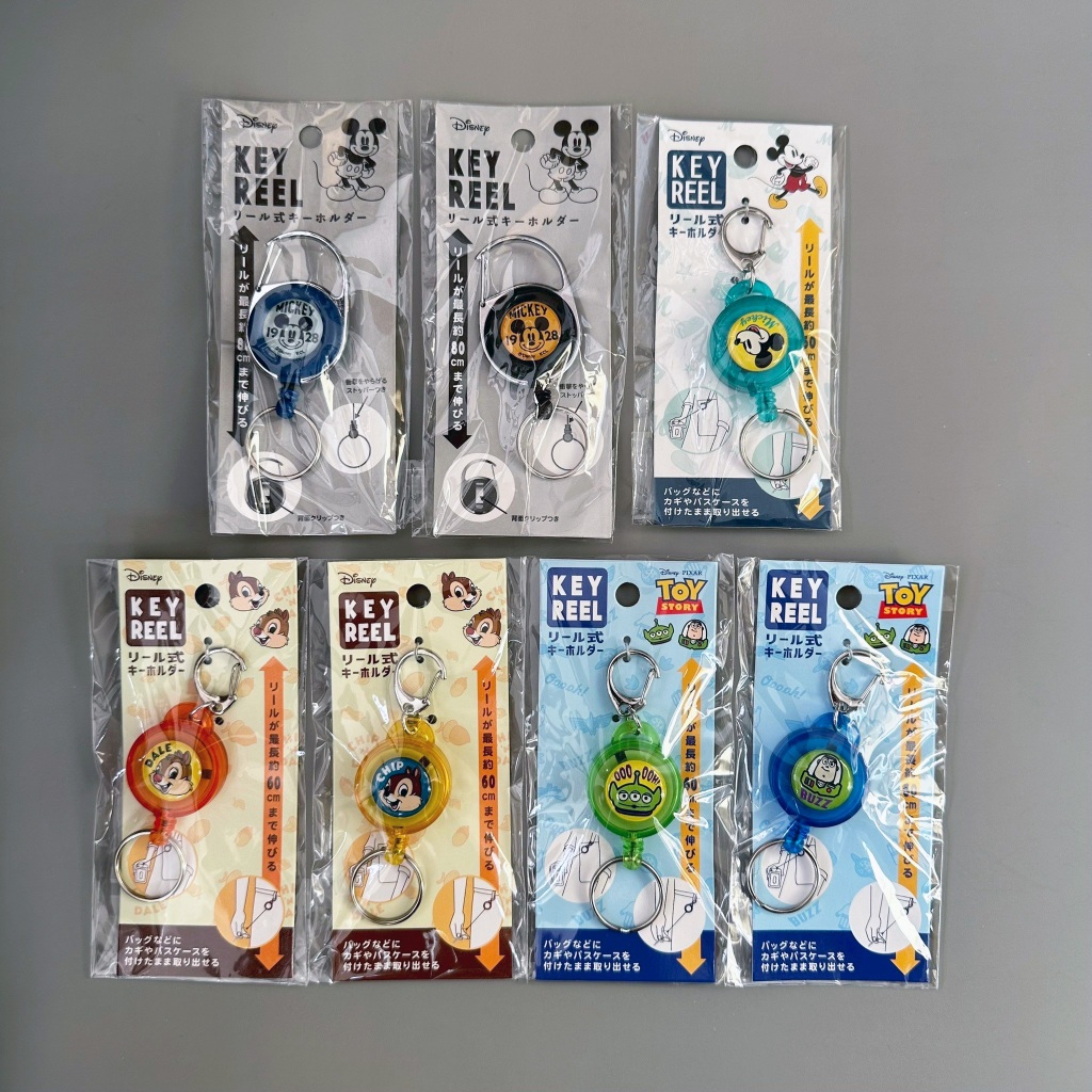 [พร้อมส่งในไทย] Disney Key Reel พวงกุญแจยืดหด พวงกุญแจสายดึง พวงกุญแจดิสนีย์ ของแท้ 100% จากญี่ปุ่น