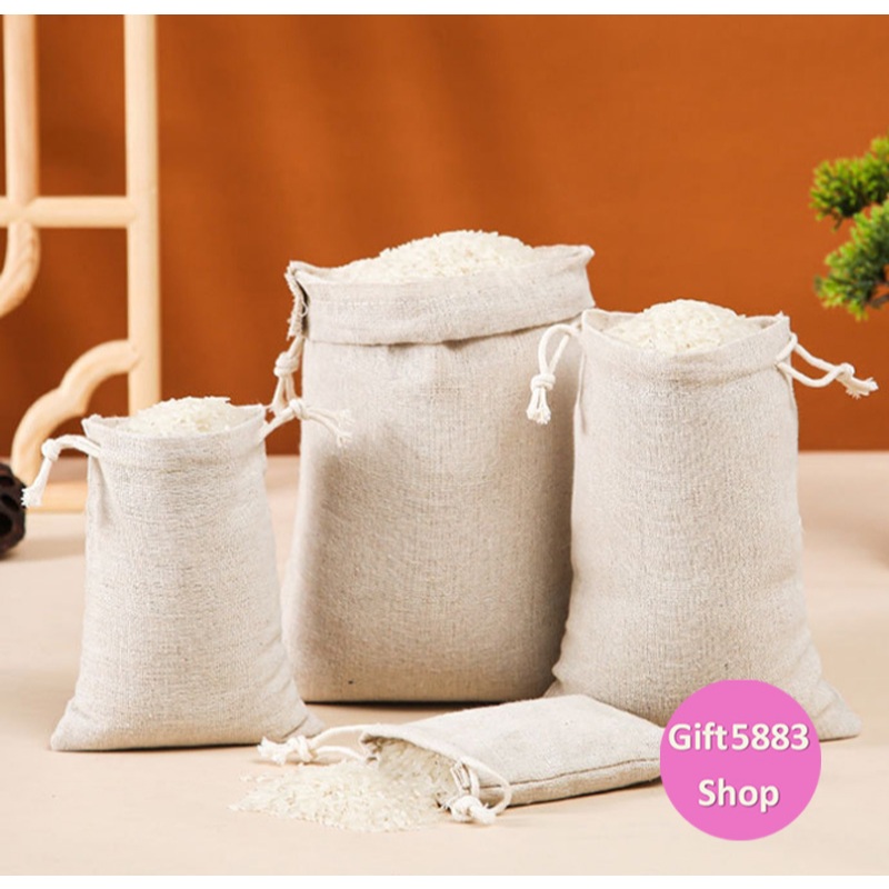 ✅แพ็ค50ใบ✅ถุงผ้า หูรูด ถุงผ้าดิบ หูรูด 17*23 ซม.ใส่เครื่องหอม เครื่องประดับ ราคาส่ง - รูปที่ 3