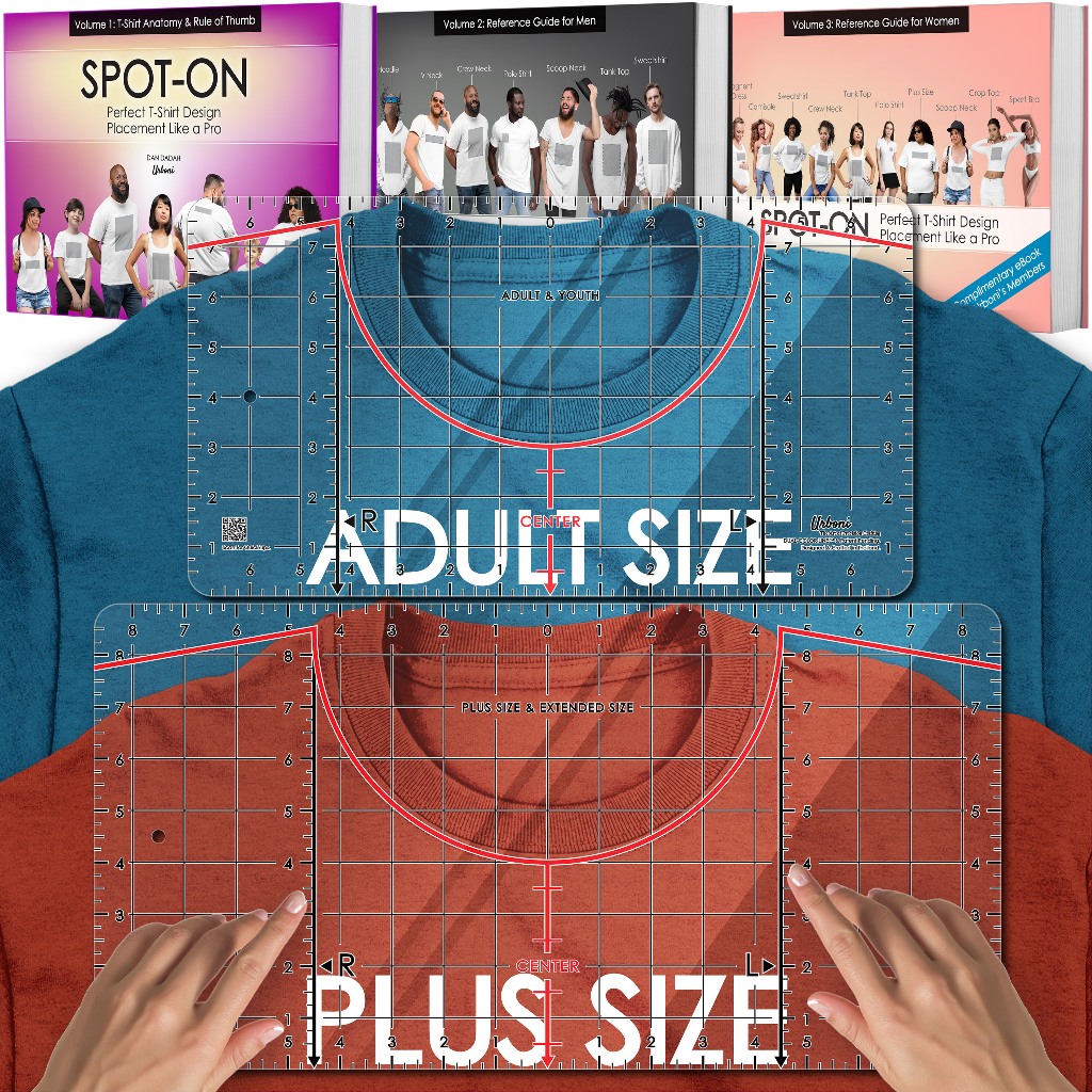 [ของแท้ – New 2025] – Urboni T-Shirt Ruler Guide ไม้บรรทัดมาร์คตำแหน่งสำหรับเสื้อสกรีน HTV / DTF (แพค 2 ชิ้น)