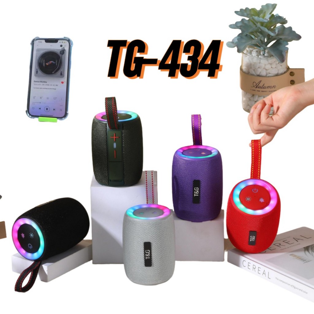 ลำโพงบลูทูธ รุ่น TG-434 รองรับ USB TF  ลำโพงแบบพกพา เสียงดี มีให้เลือก4สี มีสายหิ้วพกง่าย ลำโพงบลูทู