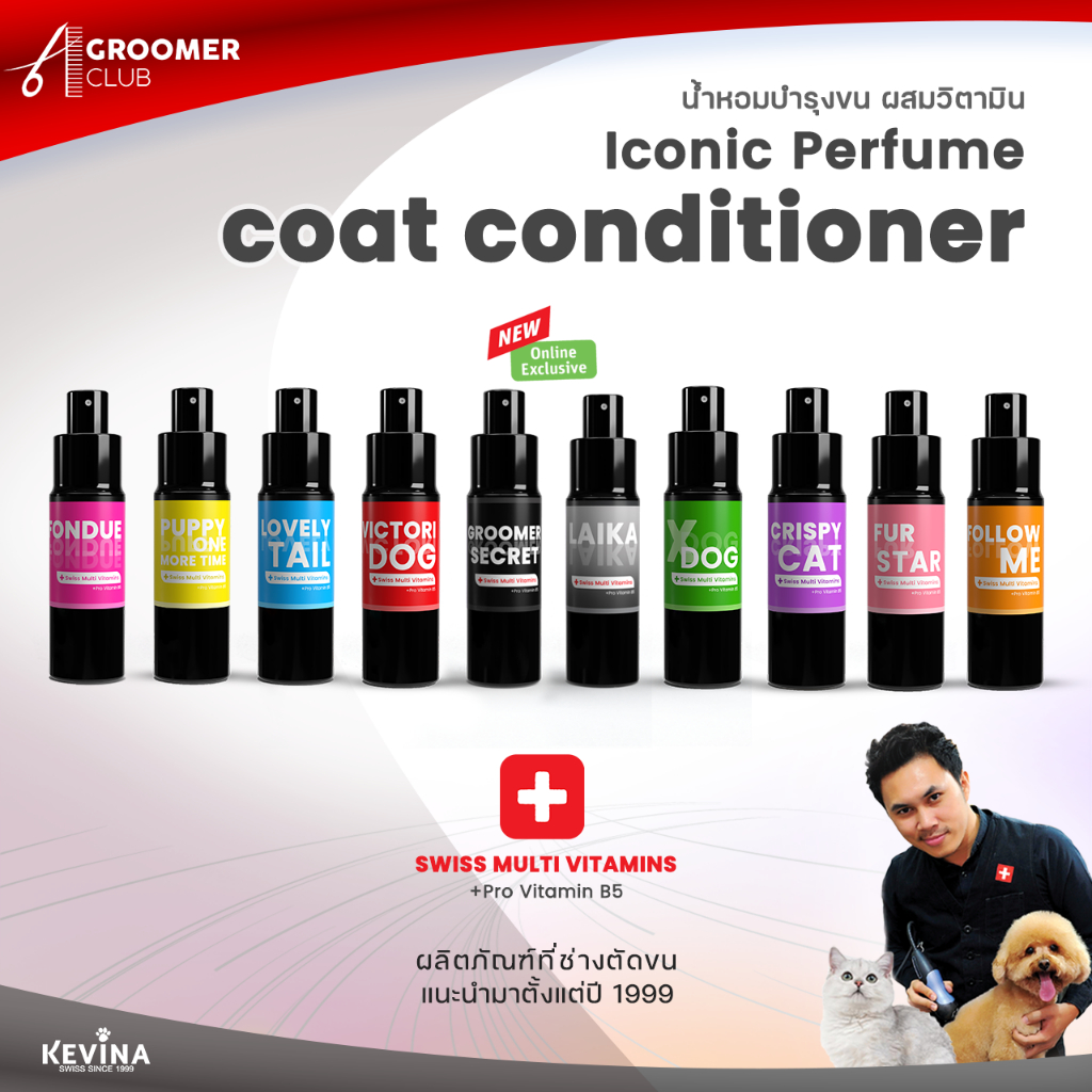 น้ำหอมผสมวิตามินบำรุงขน KEVINA สำหรับสุนัขและแมว ขนาด 15 ml.