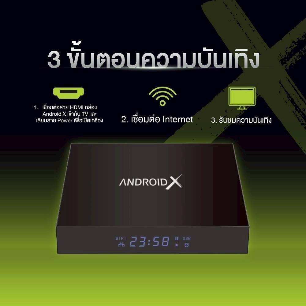 ลงMONOMAX AISPLAYก่อนส่ง กล่องแอนดรอย GMM ANDROID X 4Kดูทีวีออนไลน์ผ่านอินเตอร์เน็ต Wi-Fi 2.4G 5G