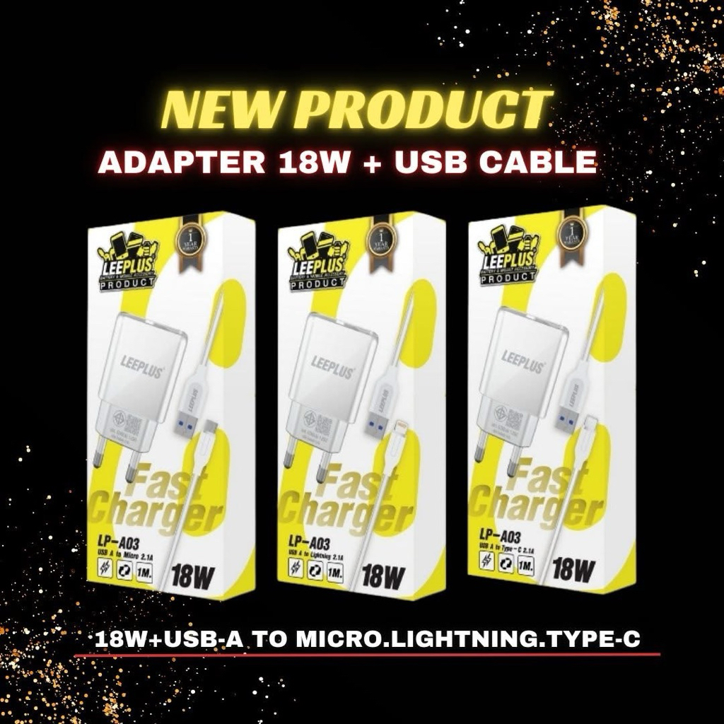 ชุดชาร์จ Leeplus ชาร์จเร็ว 18W สำหรับ USB to A , USB to C และ USB to L