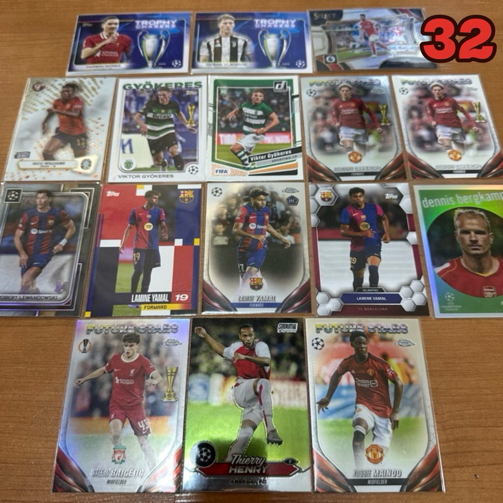 การ์ดสะสมฟุตบอล YAMAL GYOKERES MAINOO HENRY BERGKAMP และคนอื่นๆอีกมายมาย