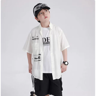 เสื้อเชิ้ตเด็กผู้ชายแขนสั้น พร้อมส่งจากไทย