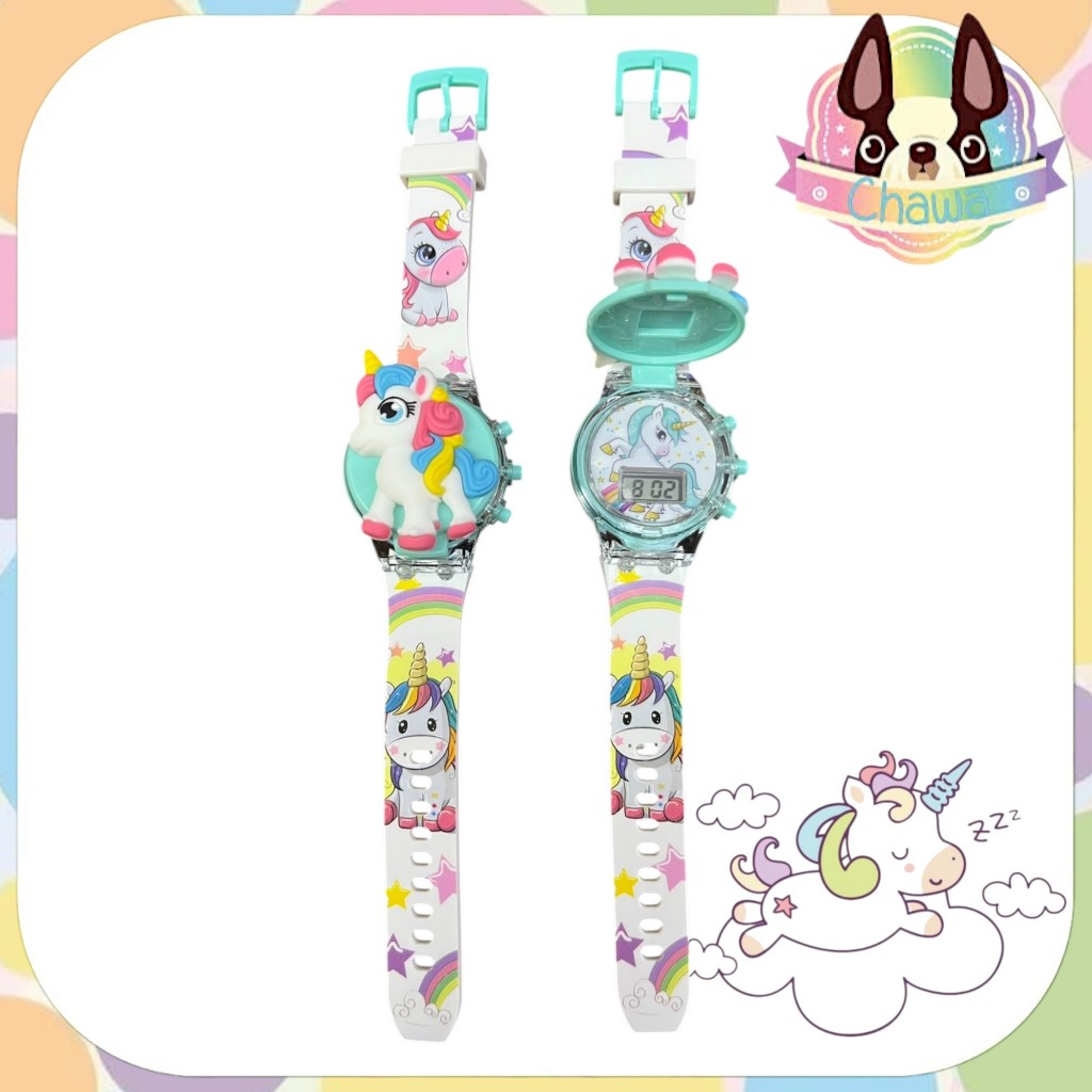 🎉พร้อมส่งจากไทย🚚นาฬิกาการ์ตูนเด็ก มีเสียง มีไฟ ลายน่ารักมากๆ