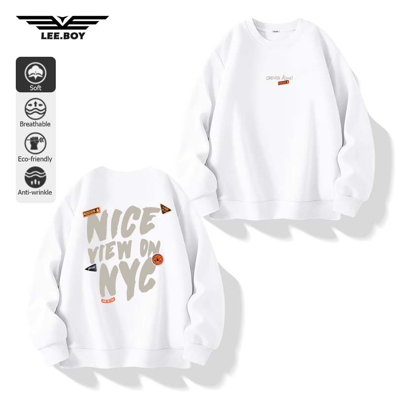 เสื้อสวมหัว แขนยาวผู้ชาย บุขนกันหนาว รูปแบบตัวอักษร รูปที่ 4