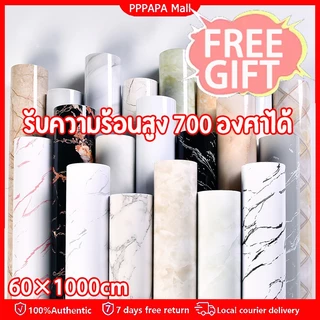 60x1000ซม. กระดาษวอลเปเปอร์ลายหินอ่อน สติ๊กเกอร์ติดผนังกันน้ำกันน้ำมัน สติ๊กเกอร์ติดผนัง pvc มีกาว ตกแต่งบ้าน