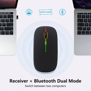 GOOJODOQ เมาส์ไร้สาย เมาส์บลูทูธ ไฟได้ เมาส์เล่นเกมแบบ Mouse ปิดเสียง ไฟ Led