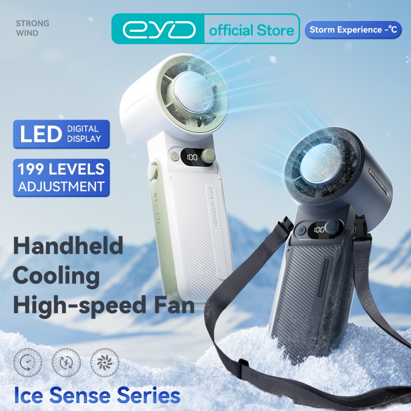 JAMAY พัดลมขนาดเล็ก แบบพกพา 8000mAh พัดลม USB พับได้ พร้อม 199 เกียร์ เวลาใช้งาน 30ชม ลมแรง เงียบ พั