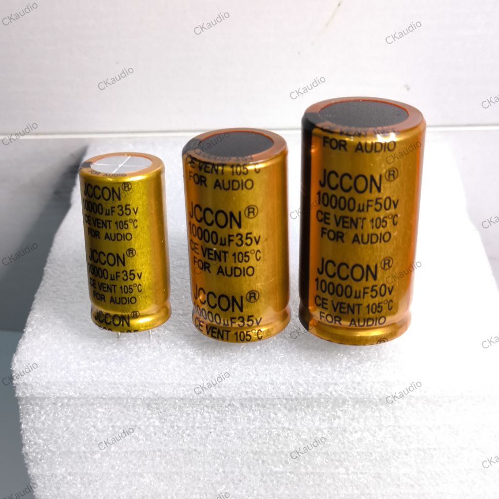 คาปาซิเตอร์โมแอมป์ JCCON สีทองขนาดใหญ่กว่าปกติ 10,000uf35v/50v.