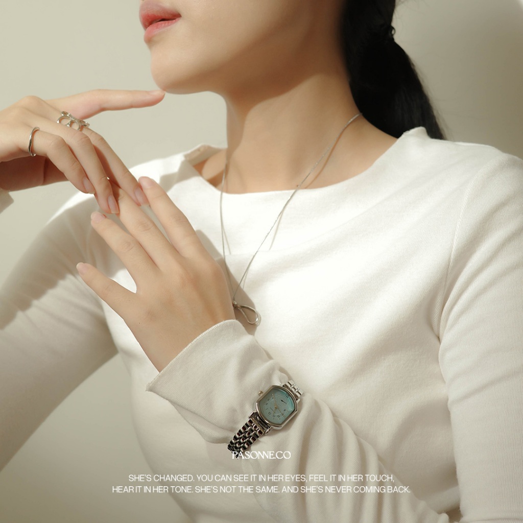 pasonne.co นาฬิกาข้อมือ รุ่น understand สายสีเงิน หน้าปัดทรงเหลี่ยมโค้งมน รูปที่ 5