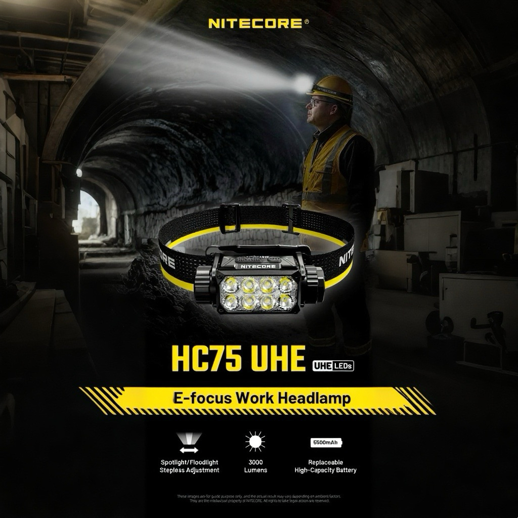 ไฟหน้าnitecore HC75UHE （3000lm）