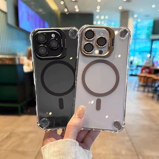 เคสกันกระแทกเสริมมุมพร้อมขายึดตั้งได้ Magnetic Case For iPhone 17 16 15 14 ProMax Pro Plus เคสไอโฟน
