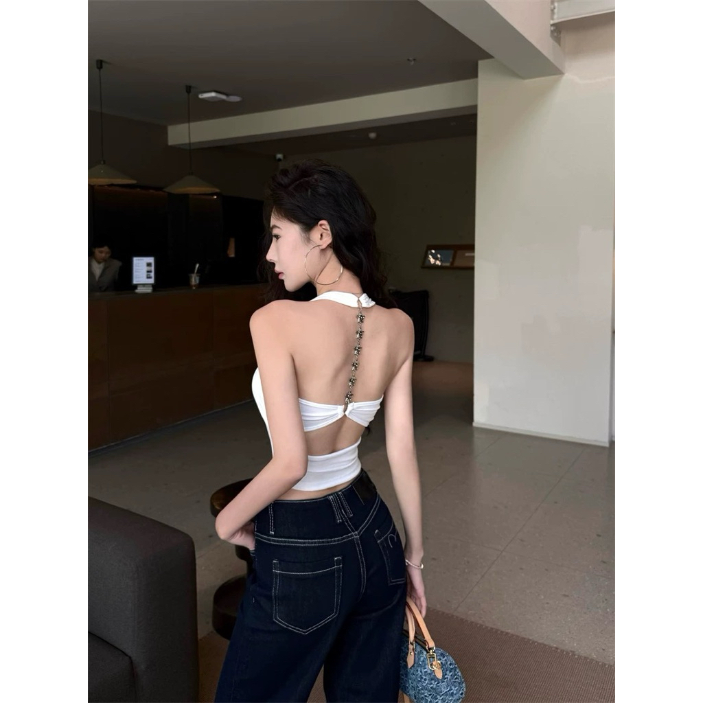 Bentoy(bratop10134)เสื้อกล้ามมีฟองน้ำในตัว nobra ดีเทลสายห้อยคอ ว้าวหลังแต่งโซ่ลายดาวดูแพงมาก - รูปที่ 2