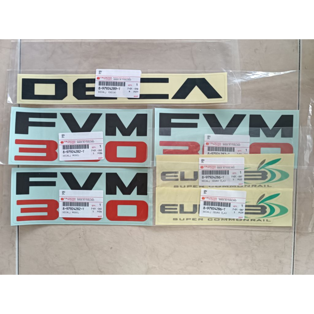สติกเกอร์ติดรถ FVM300แท้ห้าง ราคาต่อ 1 ชุด