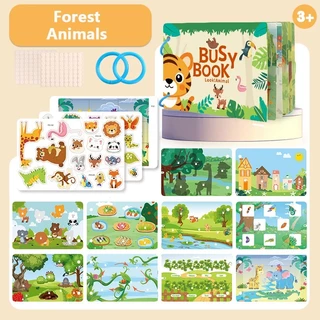NIKO สมุดสติกเกอร์ไม้ | สมุดยุ่งๆ Busy Book | ของเล่น Montessori | ของขวัญเด็กเล็ก 2-5 ขว