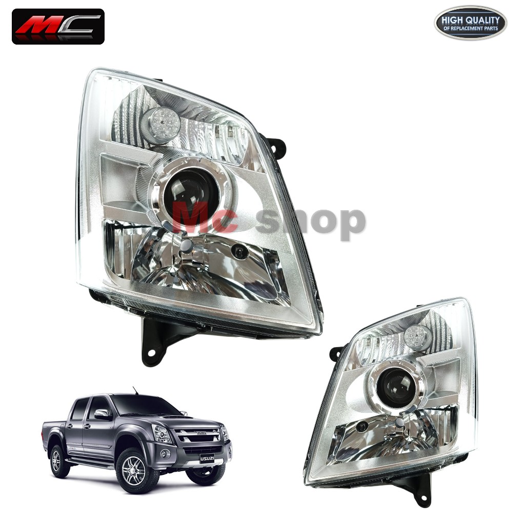 ไฟหน้า Dmax ดีแม็ก ปี 2009- 2011 Isuzu รุ่นโปรเจคเตอร์ ไฟมุมสีขาว อีซูซุ ดีแมก * โปรเจคเตอร์ มุมขาว TW*JL09-003