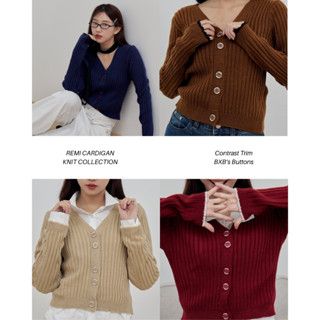 BXB - REMI CARDIGAN เสื้อแขนยาวคาดิแกนไหมพรม สีพื้น  | ส่งด่…