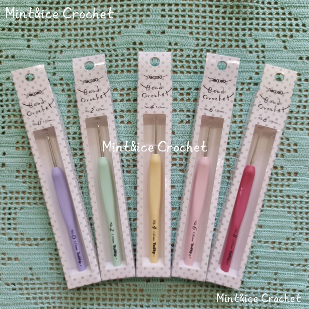 Tulip Beads Crochet Hooks with Cushion Grip เข็มโครเชต์ร้อยลูกปัด made in japan 🇯🇵
