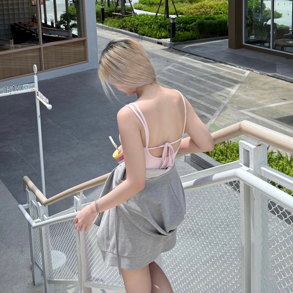 Homey Ballet Back Tie - เสื้อโยคะ ผูกหลัง
