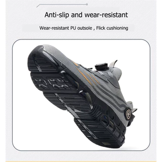 Safety Shoes รองเท้าเซฟตี้ รองเท้าทำงานฤดูใบไม้ร่วงและฤดูหนาวใหม่ รองเท้าป้องกันความปลอดภัย ปุ่มหมุน 39-45