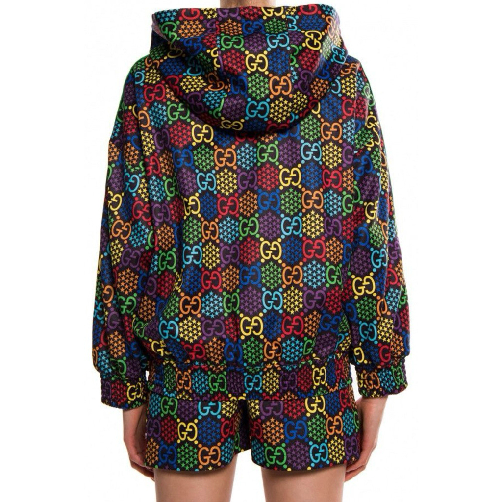 GUCCI Multicolor Psychedelic Hoodies Zip-Jacket size-S(oversized) made in italy