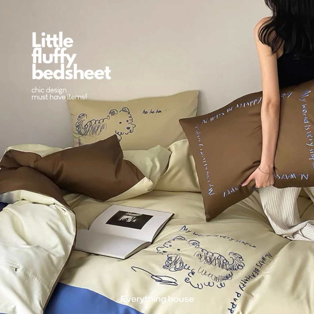 Little Fluffy ชุดผ้าปูที่นอนผ้าฝ้าย 100%