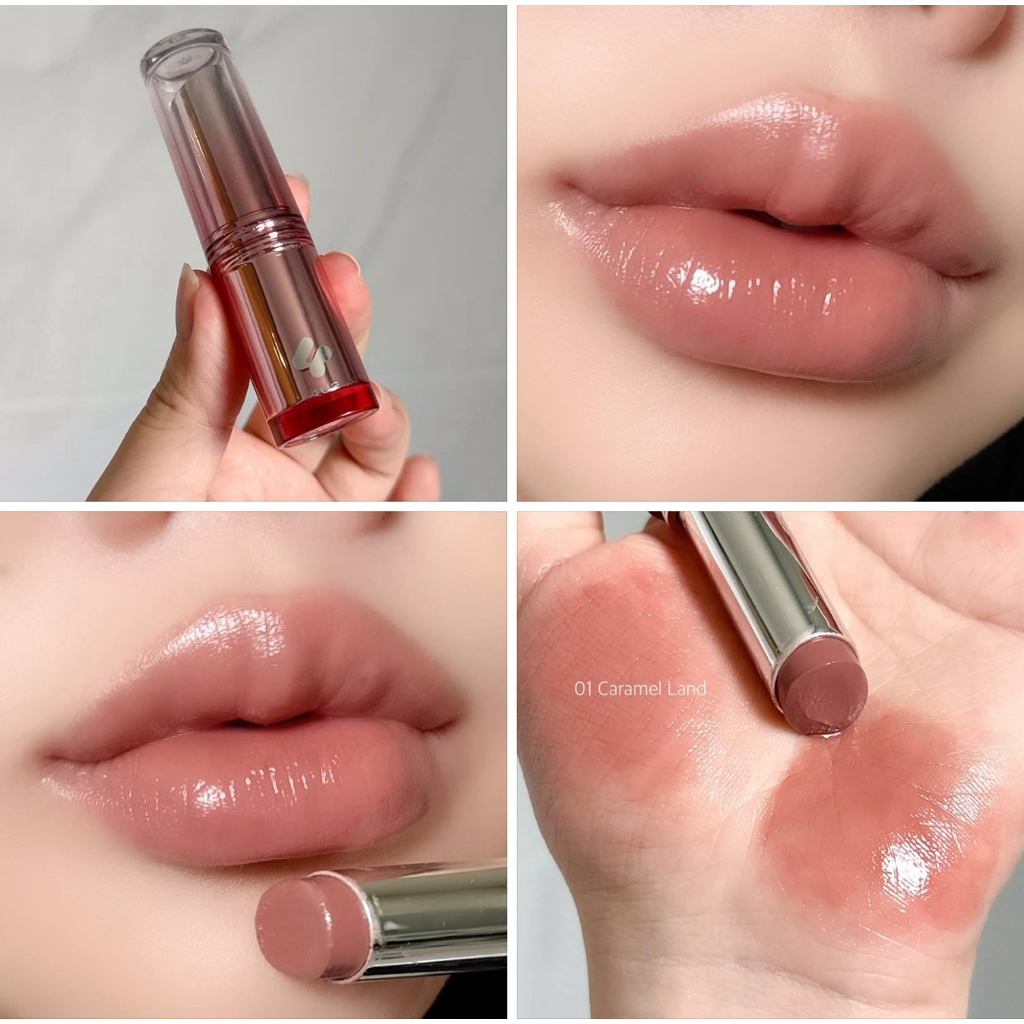 บาล์มปากจือ 4U2 # 01 Caramel land 🥐🍞🥖  บาล์มมีสีโทนน้ำตาลคาราเมล 🤎 เนื้อโกลว์ สีชัดกลบสีปาก