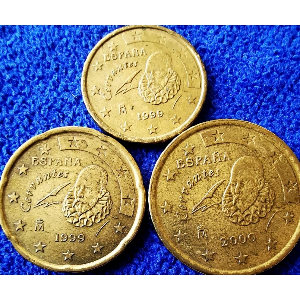 เหรียญยูโร​ สเปน​ Spain, ชุด​10,20,50​ Euro​ Cent, ใช้แล้ว, #0815