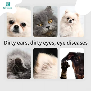 Pet Record แผ่นเช็ดสุนัขและแมว ที่เช็ดตาแมว ตา หู แบบอ่อนโยน สำหรับแมวและสุนัข ทิชชู่เปียกเช็ดคราบน้ำตา บรรจุ 130แผ่น