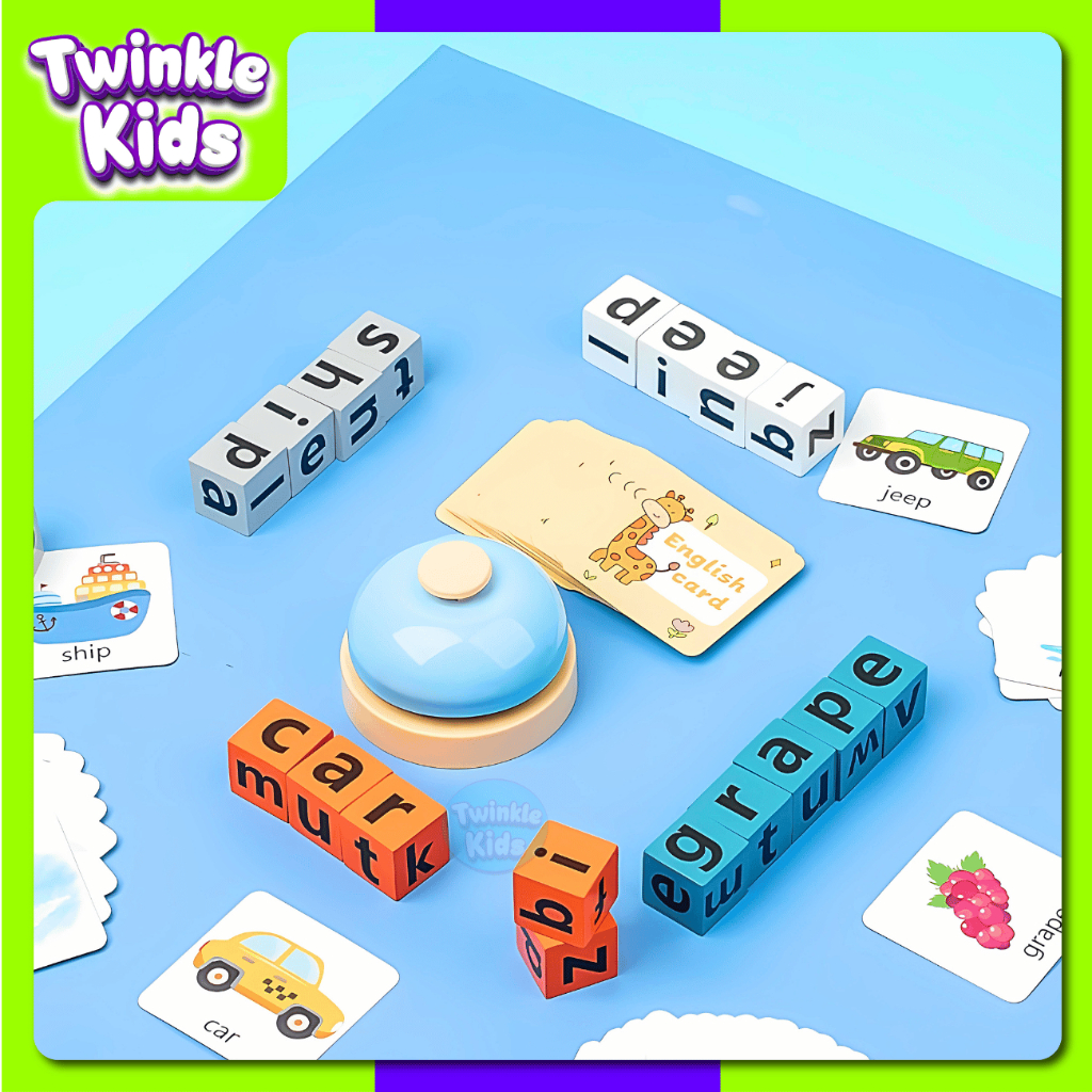 [ใหม่สุดปัง!] พร้อมส่งจากกทม.🇹🇭WordSpellingGame ชุดบล็อกไม้ตัวอักษร ฝึกสะกดคำ ฝึกภาษาอังกฤษ แจกเด็ก