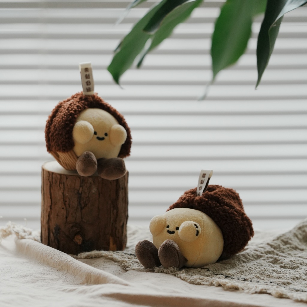 【logaloga】เกาลัด  ตุ๊กตาขนฟู จี้กระเป๋า พวงกุญแจ ของขวัญวันเกิดสำหรับผู้ชายและผู้หญิง