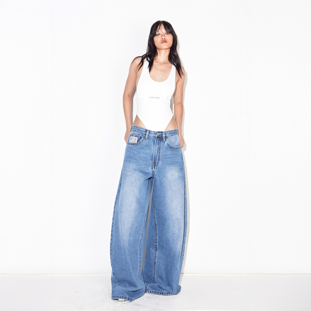 PONY STONE THE NEW BEARHUG JEANS MOODY BLUE (กางเกงยีนส์ BAGGY)