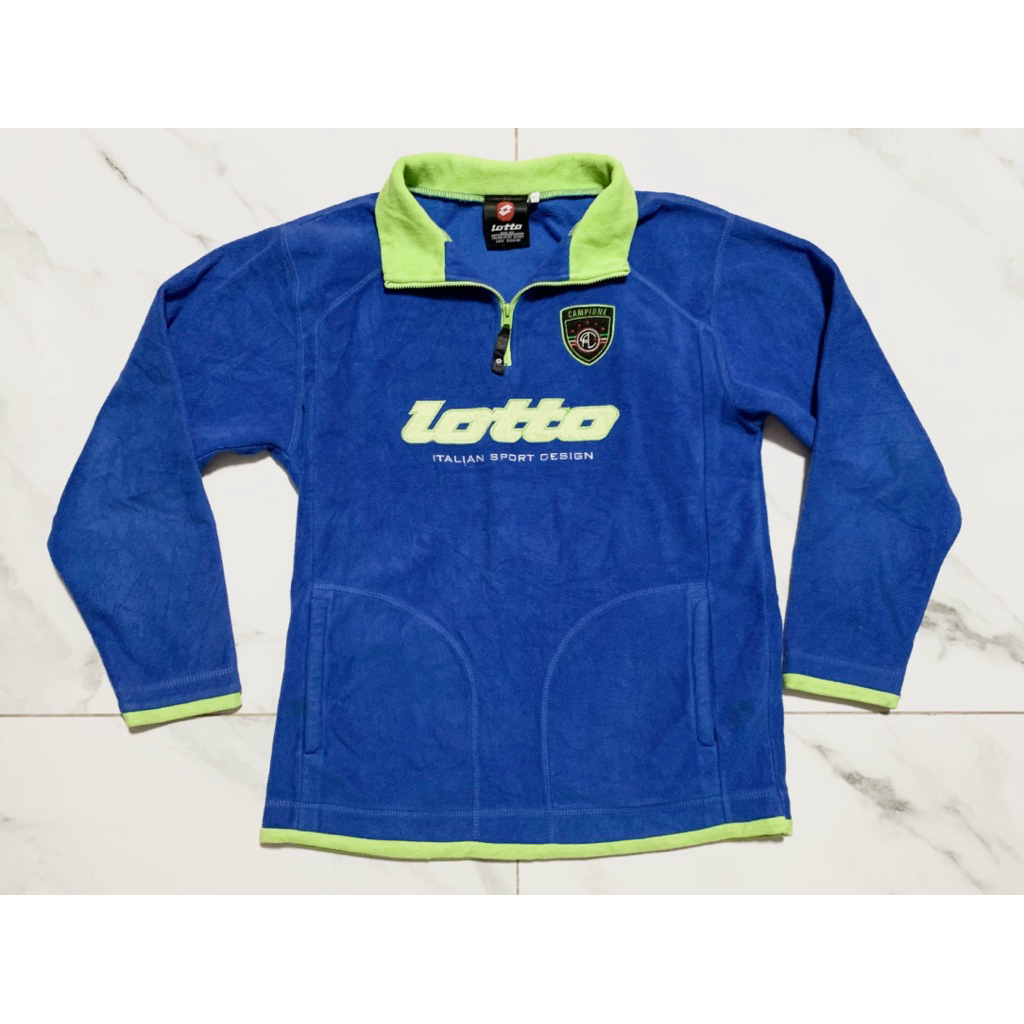 (SWY550)  เสื้อสเวตเชิ้ต half zip ผ้าฟรีลีส แบรนด์ LOTTO ไซส์ 160 อก 38“ (ยืดได้ถึง  42“) ⭐️มือสองค่