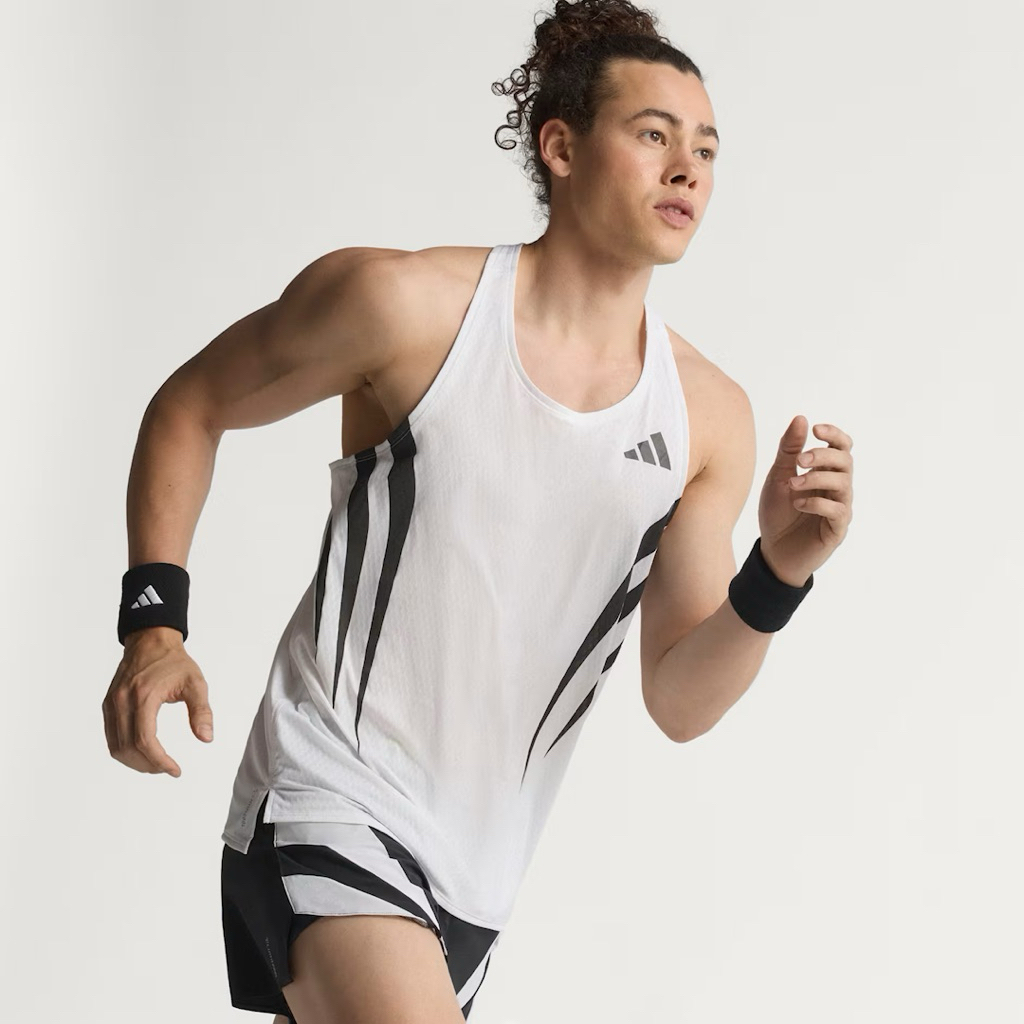 เสื้อกล้ามสำหรับวิ่ง ADIZERO ARCHIVE (ผู้ชาย)  ⚪️⚫️สีขาวแถบดำ