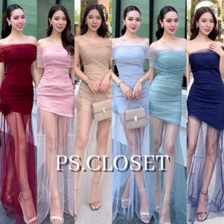 ❣️พร้อมส่ง📌 STYLISTA เดรสปาดไหล่ แต่งดอกไม้ ใส่ออกงาน งานแต่…