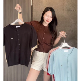 BLOSSOM KNIT เสื้อคาดิแกนผ่าหน้าแขนสั้น 🍒พร้อมส่ง