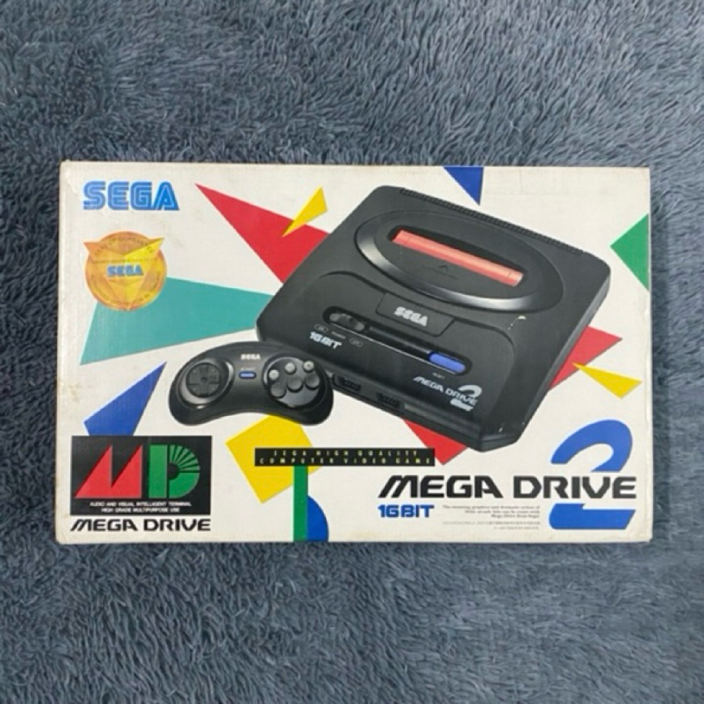 (แถม mega game1) งานกล่องเครื่องแท้ Sega Mega Drive2 คัดสภาพดี อุปกรณ์ครบใช้งานปกติ