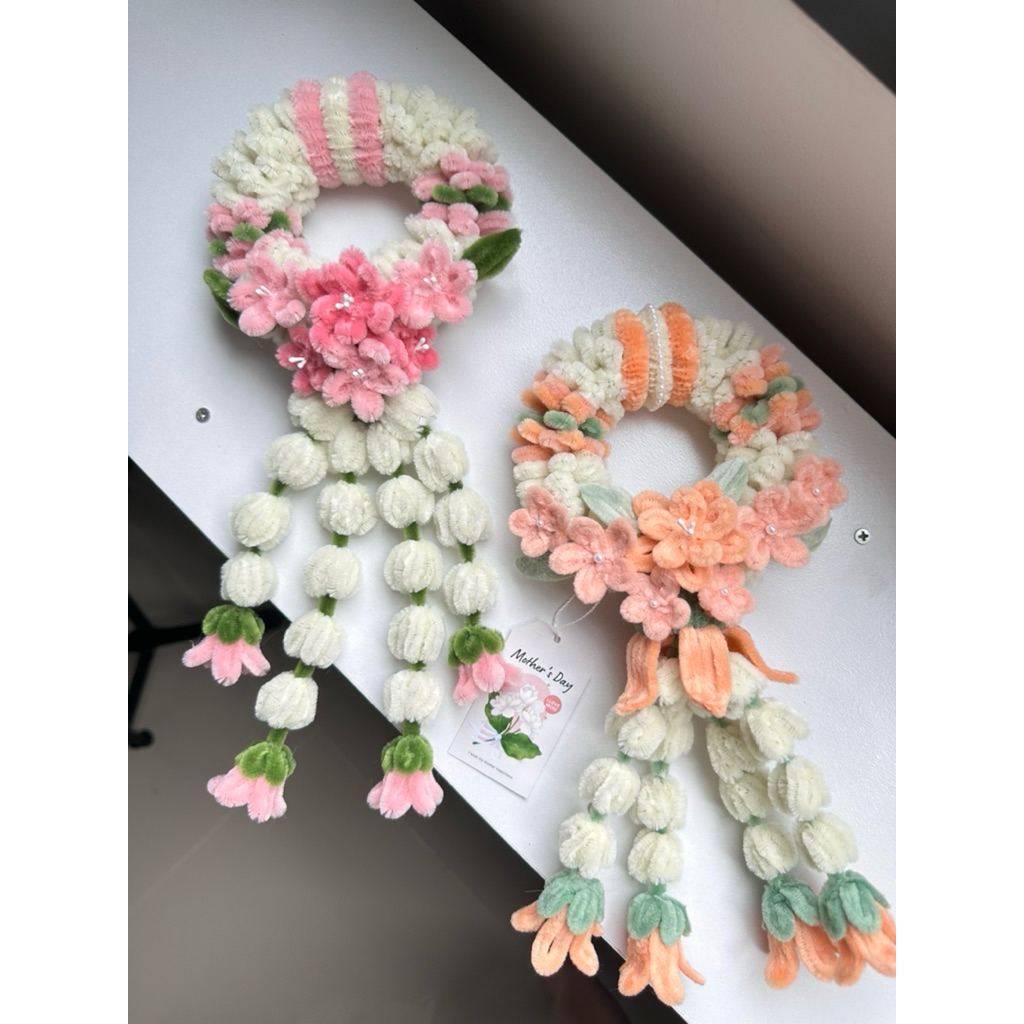 พร้อมส่ง พวงมาลัยวันแม่ พวงมาลัยไหว้ผู้ใหญ่ งานแฮนด์เมด รูปที่ 6
