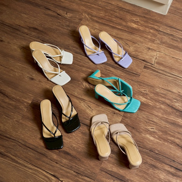 [📢แจกคูปองในไลฟ์] 25twentyfives - ( FA ) รองเท้าส้นสูง ส้นแท่ง สูง2.5นิ้ว**ไม่มีดอกไม้